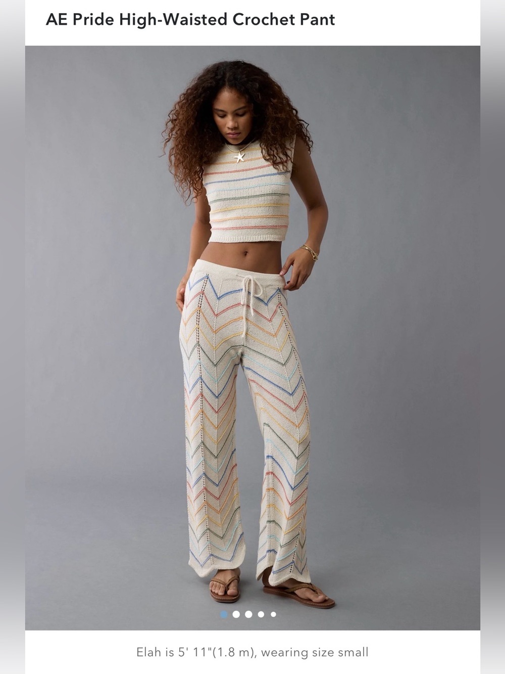 AE Pride High-Waisted Crochet Pant NWOT